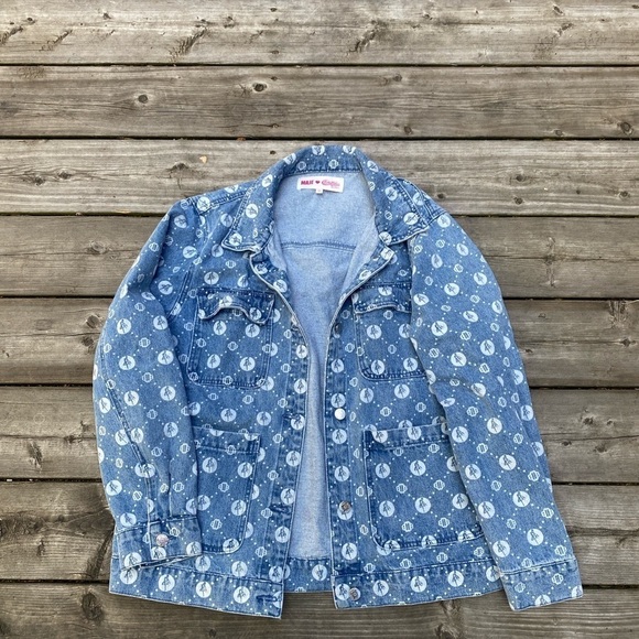 Rare Maje X Sailor Moon Bmoon Monogram Denim Jacket Size 40 - Picture 6 of 10
